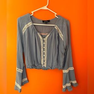 Lulus Bell Sleeve Crop Top